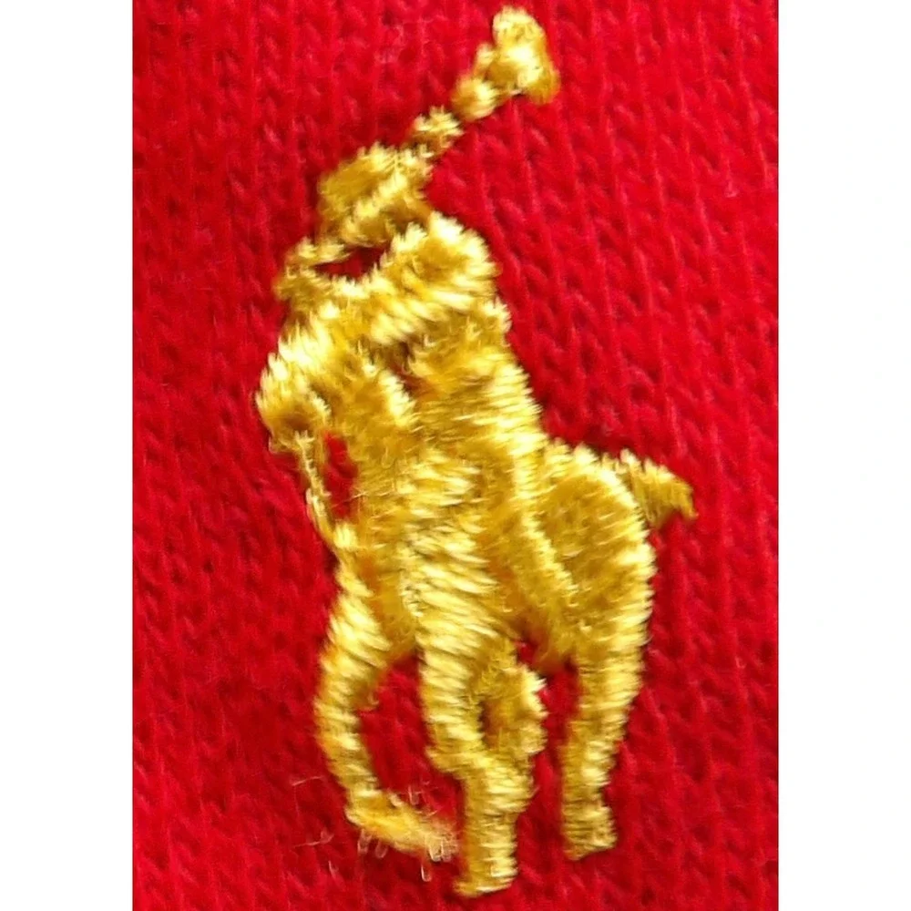 Ralph Lauren Sweatpants Baby Boys 6M Red Fleece Joggers Gold Pony Logo Toddlers
